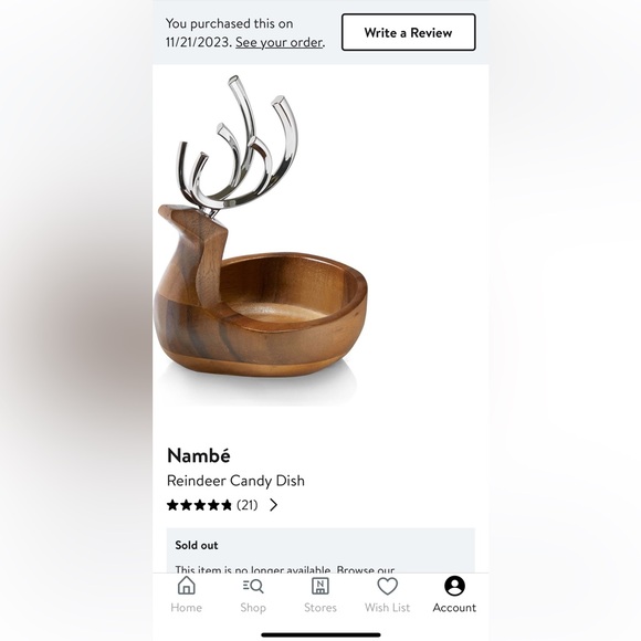 Nambe Reindeer candy dish * - Picture 3 of 3